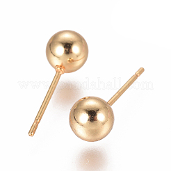 Orecchini a bottone a sfera in acciaio inossidabile 304&nbsp;EJEW-F237-01D-G