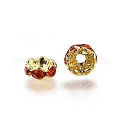 Messing Strass Zwischen perlen&nbsp;RB-A014-L6mm-20G
