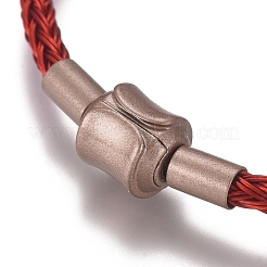 Fabricación de pulseras trenzadas de estilo europeo de alambre de acero inoxidable 7-1/4&nbsp;AJEW-D047-02A-02CG