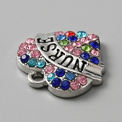 Pendentifs en alliage avec strass&nbsp;ALRI-WH0008-19F