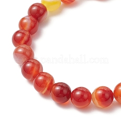 Braccialetti con perline rotonde in agata striata naturale&nbsp;BJEW-JB11924-03