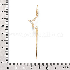 Orecchini a gancio cingolato avvolgenti in ottone con micro pavé di zirconi trasparenti da donna&nbsp;EJEW-C097-01G-04
