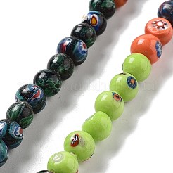 Handgemachte nepalesische Bunte Malereiperlen&nbsp;LAMP-Z008-09G