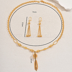 Set di orecchini e collane con nappe e perline rotonde cave in lega per donna&nbsp;ZJ4138