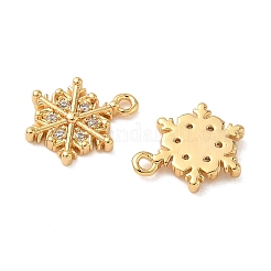 Breloques de Noël en laiton micro pavé de zircones cubiques transparentes&nbsp;LS-KK-B160-41G-02