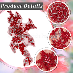 Blumen-Polyester-Stickerei zum Aufnähen von Applikationen&nbsp;DIY-WH20010-38C