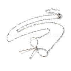 Colliers avec pendentif en forme de nœud papillon et chaîne en acier inoxydable 304 anti-ternissement&nbsp;NJEW-Z041-02P-01