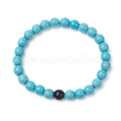 Stretch-Armbänder aus synthetischen türkisfarbenen Perlen für Frauen und Männer&nbsp;BJEW-JB11552-02