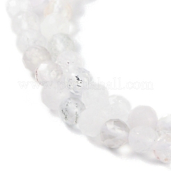 Facettes brins rondes cristal de perles de quartz naturel&nbsp;G-L411-30-4mm-01