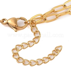 Colliers double couche en acier inoxydable 304 plaqué or véritable 18 carat avec chaînes à trombone&nbsp;AN1969-6