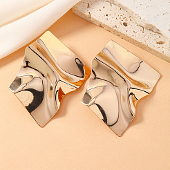 Boucles d'oreilles à tige en fer avec miroir irrégulier&nbsp;LZ8927