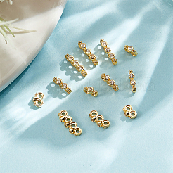 12 pièce 3 styles de barres d'espacement en laiton plaqué pavé de zircone cubique transparente&nbsp;KK-GO0002-11