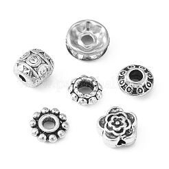 255 Stück 6-teilige Distanzperlen aus Eisen mit Strass und Legierung im tibetischen Stil&nbsp;DIY-FS0004-07