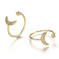 Anneaux de manchette en laiton micro pave zircone cubique&nbsp;RJEW-C100-19G