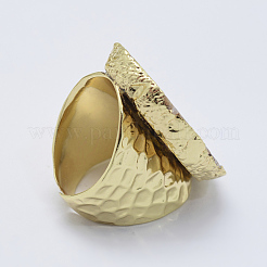Einstellbare natürliche Druzy Achat Manschette Fingerringe&nbsp;RJEW-L079-K01