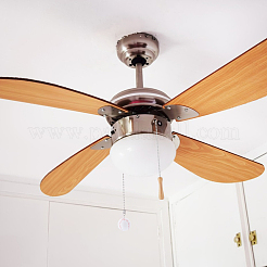 2 rallonge de chaîne de traction pour ventilateur de plafond en cuir PU et bois&nbsp;FIND-GF0005-92