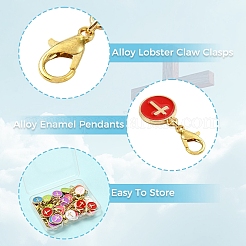 Colgantes de esmalte de aleación 40pcs 8 estilos&nbsp;HJEW-YW00512