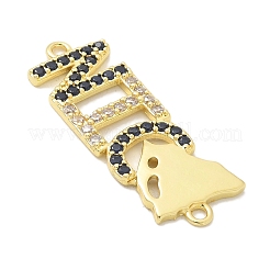 Messing klare und blaue Zirkonia Wort schöne Verbindungsstück Charms&nbsp;KK-K293-33G