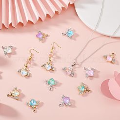 40 stücke 2 farben uv beschichtung legierung gemischt farbe glas strass anhänger&nbsp;FIND-PH0021-94