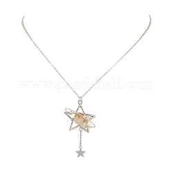 Colliers pendentifs en forme d'étoile en alliage de citrine naturelle chauffée pour femmes&nbsp;NJEW-TA00273-04