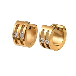 Pendientes de aro de acero inoxidable 304 con circonitas cúbicas para mujer&nbsp;SA-CBAF36C-02B-G
