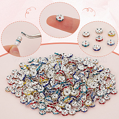 400 Stück Messing-Acryl-Strass-Abstandshalterperlen&nbsp;RB-SP0001-09B