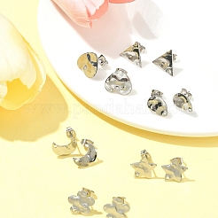 12 stücke 6 arten 304 edelstahl stud ohrring Zubehörse&nbsp;FIND-FS0002-39
