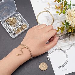 12 pièce de 2 styles de chaîne en acier inoxydable 304 et de bracelet en chaîne de câble en laiton&nbsp;AJEW-NB0003-26