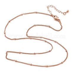 2 mm dicke Satellitenkettenhalsketten aus Messing für Damen&nbsp;NJEW-D302-49RG