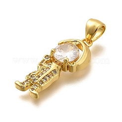 Porte micro ouvrent pendentifs zircone cubique en laiton de placage&nbsp;KK-L226-105G
