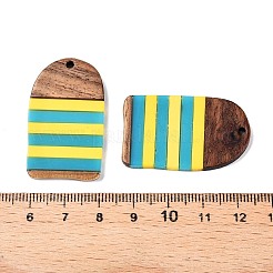 Pendentifs en résine époxy et bois de noyer&nbsp;RESI-N039-121R