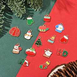 15 pendentifs en alliage émaillé sur le thème de Noël&nbsp;ENAM-FS0003-97