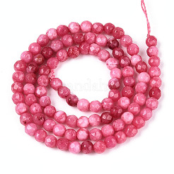 Gefärbt natürlichen weißen Jade Perlen Stränge&nbsp;G-T139-4mm-60-08