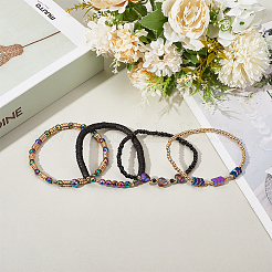 Ensembles de chaînes de tasses en argile polymère et perles de cristal&nbsp;AJEW-WH20072-35B