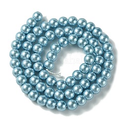 Fili di perle rotonde di perle di vetro tinto ecologico&nbsp;HY-A008-6mm-RB006