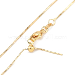 Halsketten mit Bienenanhänger und Kastenkette aus Messing mit durchsichtigem Zirkonia&nbsp;NJEW-P317-05G