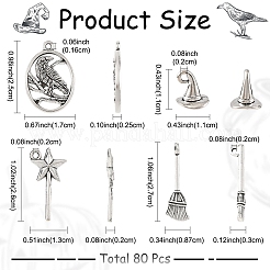 80 pièces 4 styles pendentifs en alliage de zinc de style tibétain&nbsp;TIBEP-YW0012-43