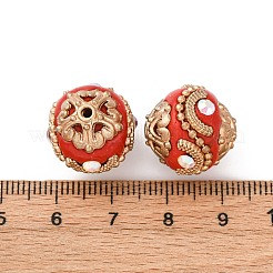 Perles rondes en résine indonésiennes faites à la main&nbsp;IPDL-P005-10KCG-01