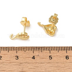 Placage en rack clous en laiton boucles d'oreilles accessoires&nbsp;EJEW-H004-03G