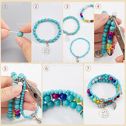 DIY-Sets zur Herstellung mehrschichtiger Armbänder aus Edelsteinperlen und Legierungsanhängern&nbsp;DIY-SC0026-95