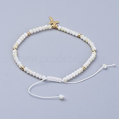 Glasgeflecht Perlen Armbänder galvanisieren&nbsp;BJEW-JB04311-06