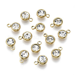 Charms de rhinestone de acero inoxidable 201 con revestimiento al vacío de PVD&nbsp;STAS-S068-G