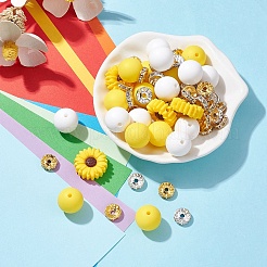 Kit per la creazione di gioielli con perline in silicone con fiori di margherita fai-da-te&nbsp;DIY-YW0008-77