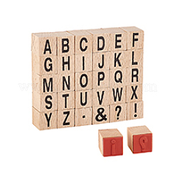 Set di francobolli in legno con alfabeto 30 pz&nbsp;DIY-PH0025-60