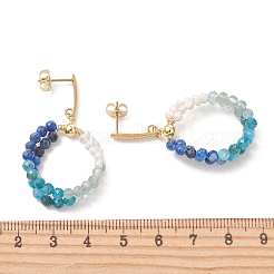 Boucles d'oreilles pendantes en apatite naturelle&nbsp;EJEW-JE07229-01