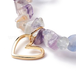 Set di bracciali elastici con perline di fluorite naturale&nbsp;BJEW-JB07118