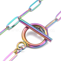 Ionenplattierung (IP) 304 Edelstahl-Büroklammer-Kettenarmbänder&nbsp;BJEW-O186-02MC