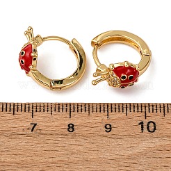Orecchini a cerchio in ottone con zirconi cubici chiari micro pavè&nbsp;LS-EJEW-D328-07G