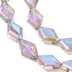 Chapelets de perles en verre électroplaqué&nbsp;EGLA-B010-01A-HR02