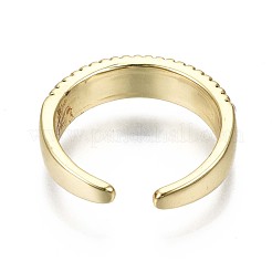Messing Micro Pave klare Manschettenringe aus Zirkonia&nbsp;RJEW-S044-079-NF